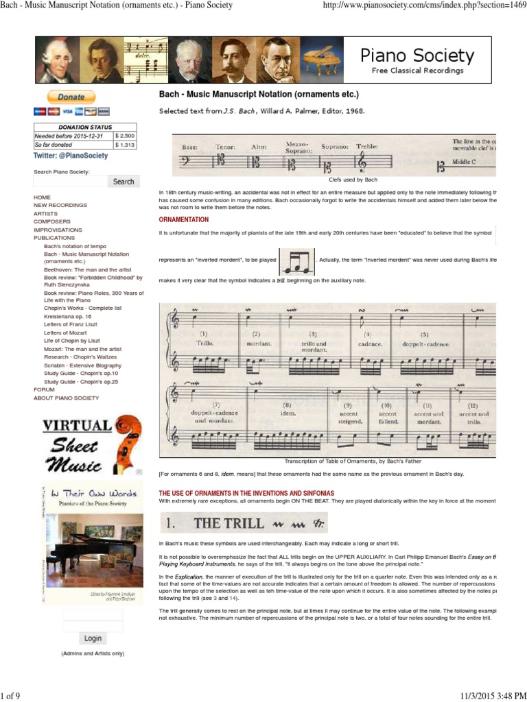 Bach's Music Notation and Ornaments Guide | PDF | Frédéric Chopin ...