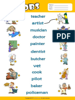 Jobs Esl Vocabulary Matching Exercise Worksheet For Kids