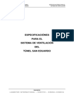 Especificaciones para Sistema de Ventilación Túnel San Eduardo PDF