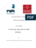 Les discours russes dans le conflit Ukrainien. Mémoire Deprez Fabrice