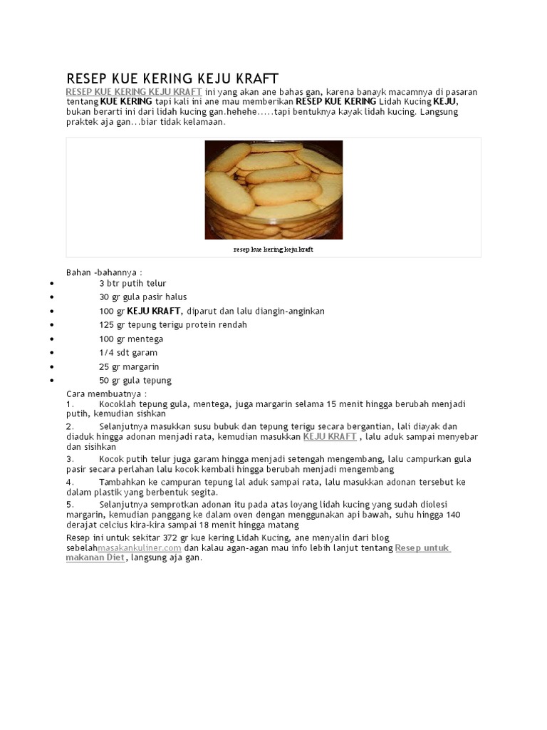  Resep  Kue Lidah  Kucing  Keju