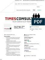 Sales Manager - FMCG Industry - (MM 112) Job - Timesconsult - 3125257 - JobStreet