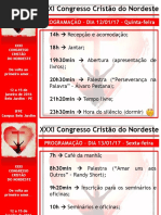 Programação XXXI Congresso Cristão