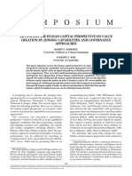 Advancing The Human Capital Perspective On Value Creation by Joining Capabilities and Governance Approaches