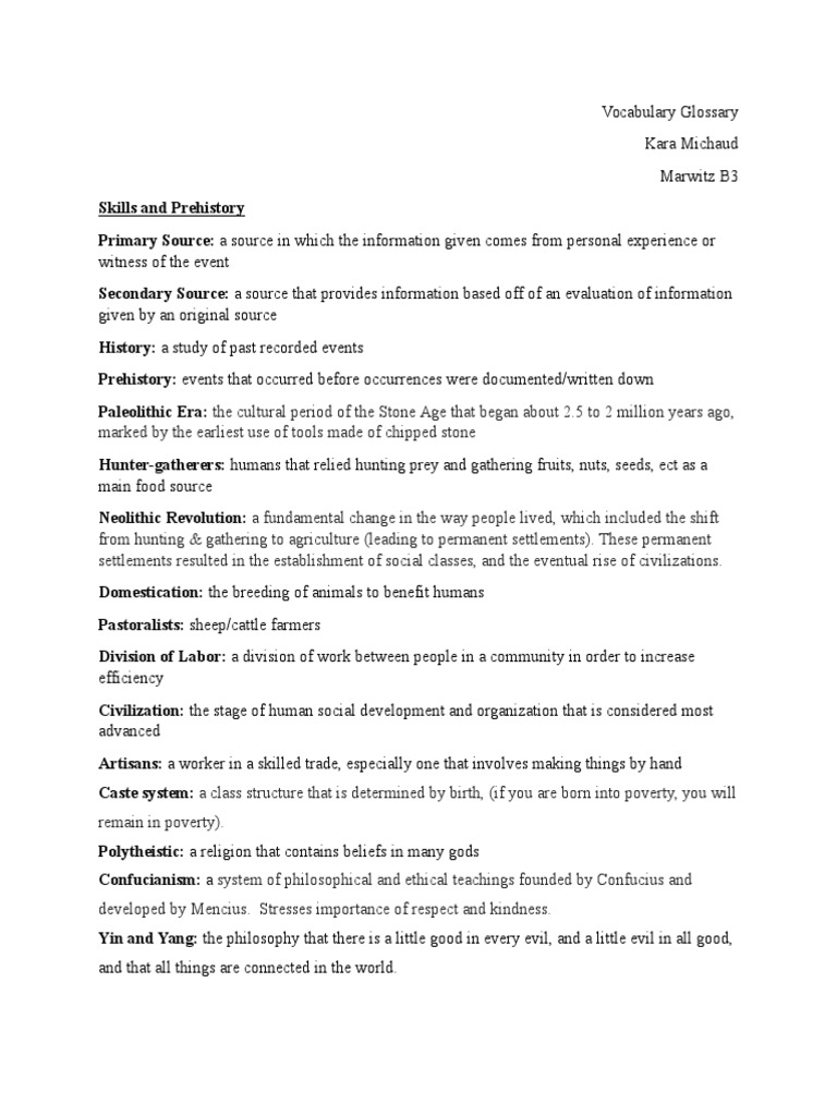 World history vocabulary pdf picture