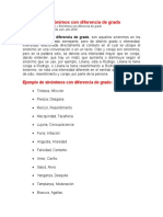 Ejemplo de Sinónimos Con Diferencia de Grado