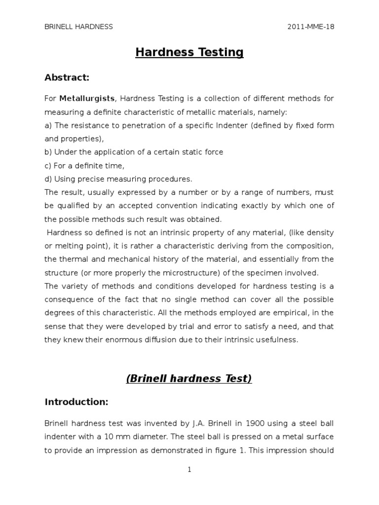 Brinell Hardness Testing Guide | PDF | Hardness | Materials