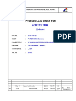 Process Load Sheet For: Additive Tank 03-TA-01