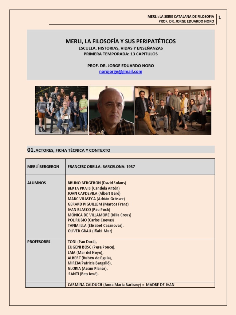 Merlí, La Filosofía y Sus Peripatéticos | PDF | Egoismo psicologico |  Maestros