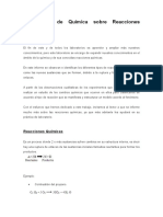 5º Informe de Química Sobre Reacciones Químicas