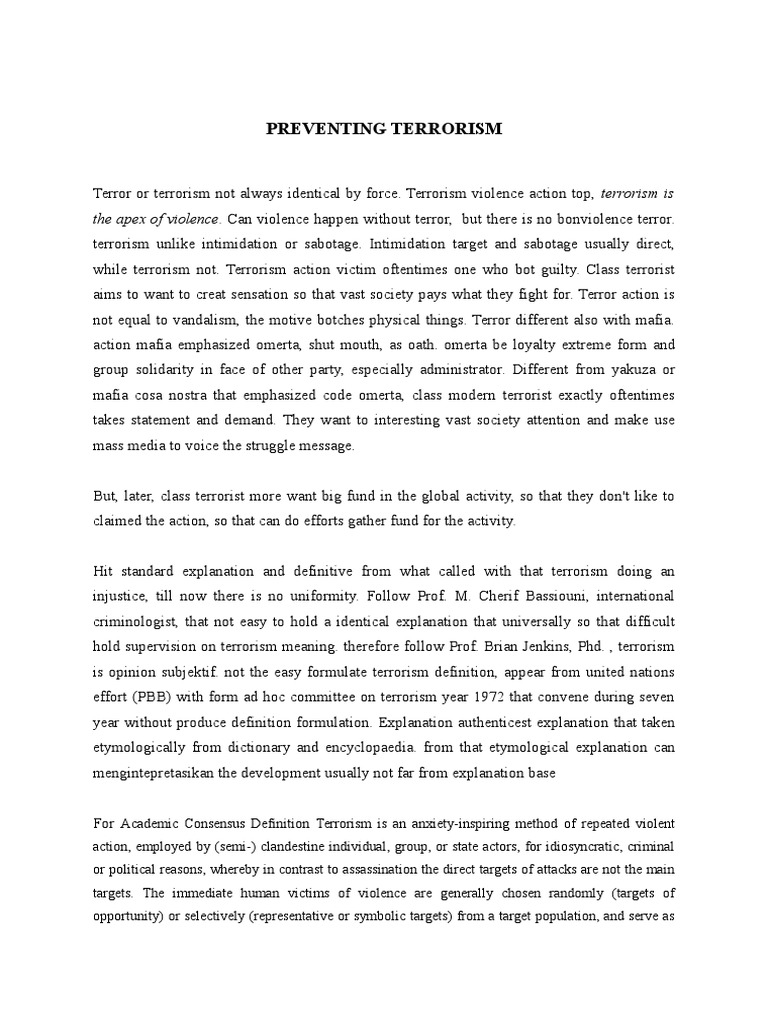 Understanding and Preventing Terrorism | PDF | Violence | Aggression