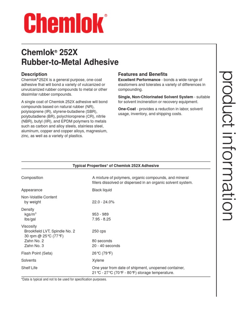 Chemlok 252X PDF Adhesive Natural Rubber