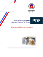 Effectiveness of The Budget Allocation of The Government by DBM