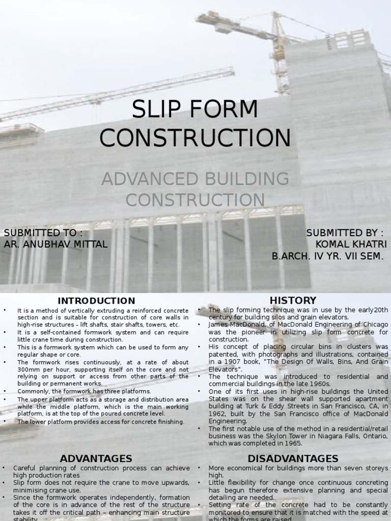 Slip Form Construction Building Materials Industries