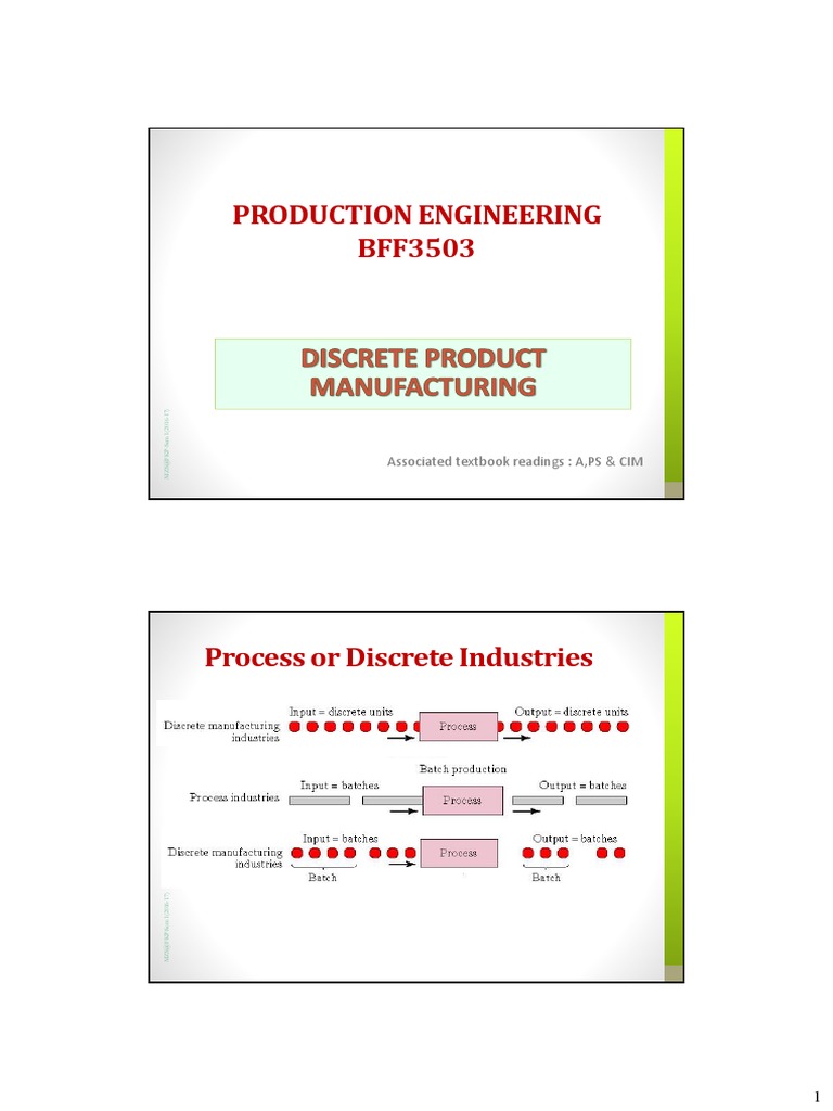 Discrete Product Manufacturing | PDF | Mass Production | Screw