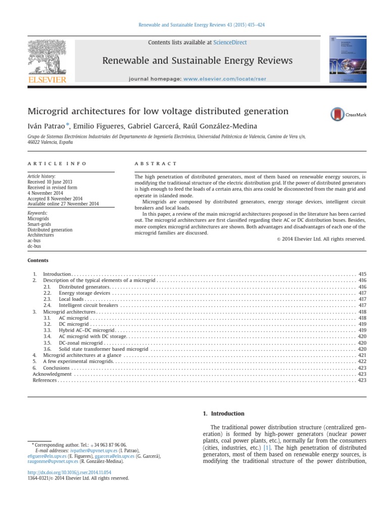 Microgrid Architectures For Low Voltage Distributed Generation | PDF ...