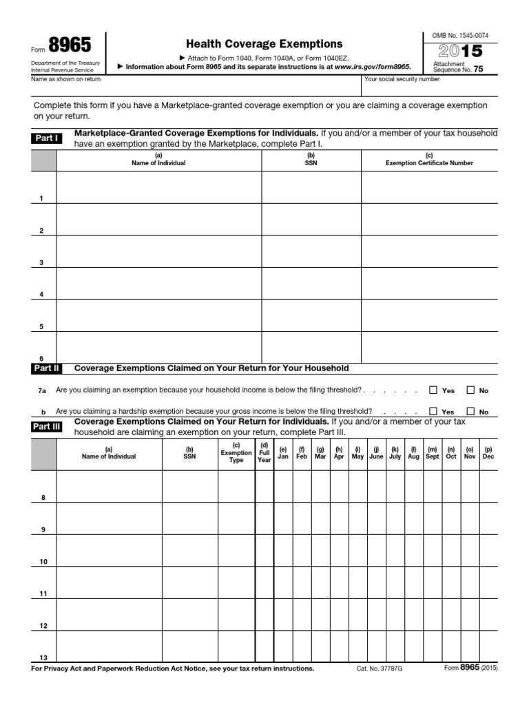 Irs.Gov Form 8965 _ Prior year forms and instructions – GQUGX
