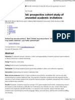 We Read Spam a Lot Prospective Cohort Study of Unsolicited and Unwanted Academic Invitations the BMJ