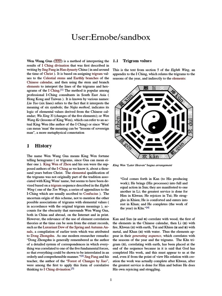 Wen Wang Gua PDF Chinese Philosophy China