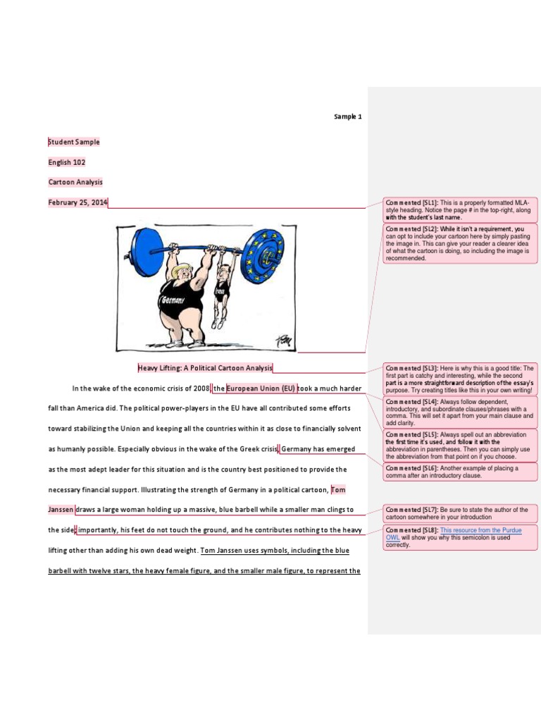 2 Cartoon Analysis Sample | Angela Merkel | European Union