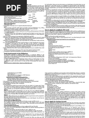 Landbank Requirements