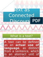 Text As Connected Discourse