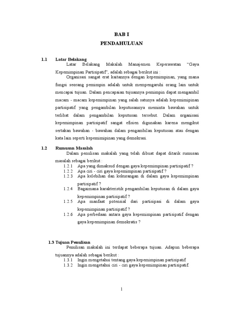 2 Makalah Gaya Kepemimpinan Partisipatif New