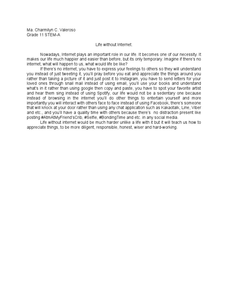 Life Without Internet. | PDF | Wellness | Lifestyle