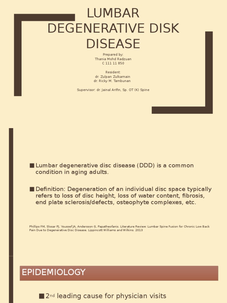 Lumbar Degenerative Disc Guide | PDF | Vertebral Column | Pain