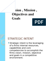 Mission Vision Goals and Objectives