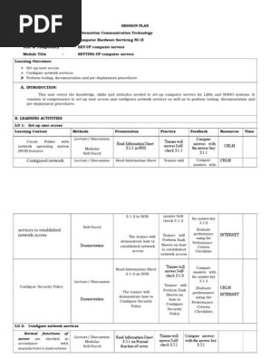 Session Plan