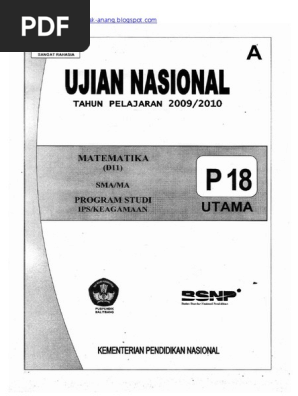 Naskah Soal Un Matematika Ips Sma 2010 Paket 18 Pdf