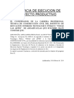 Constacia de Ejecucion de Proyecto Productivo