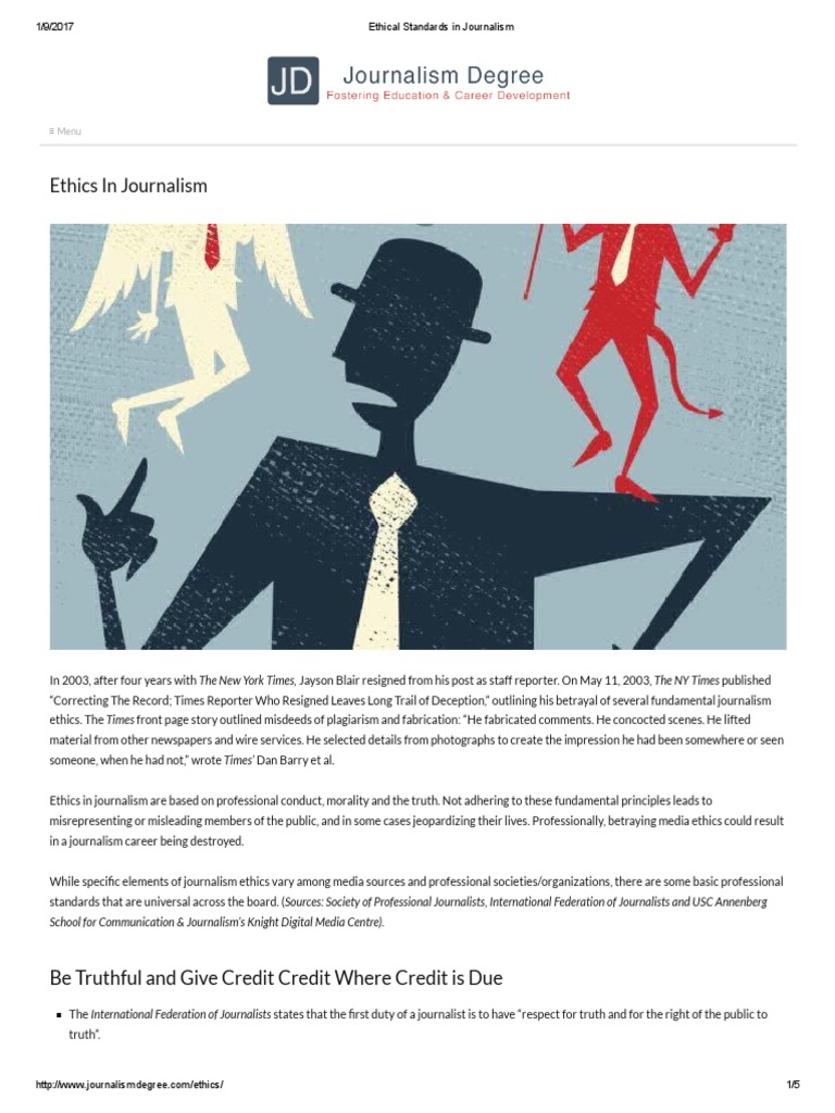 Ethical Standards in Journalism.pdf Journalism Mass Media