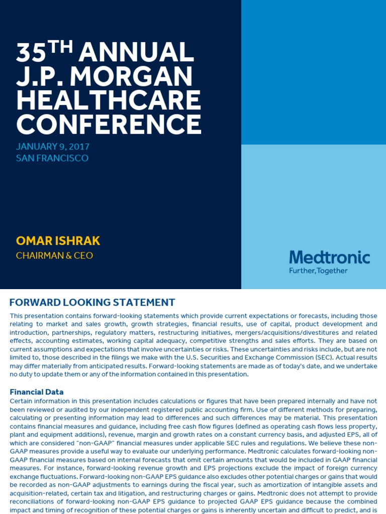 Medtronic Omar Ishrak JP Healthcare Conference PDF Free Cash