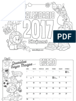 Calendario Infantil 2017 para Colorear