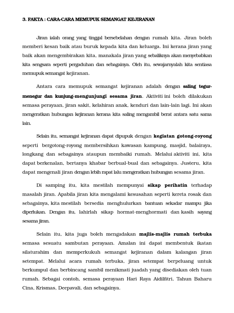 Cara Cara Memupuk Semangat Kejiranan Pdf
