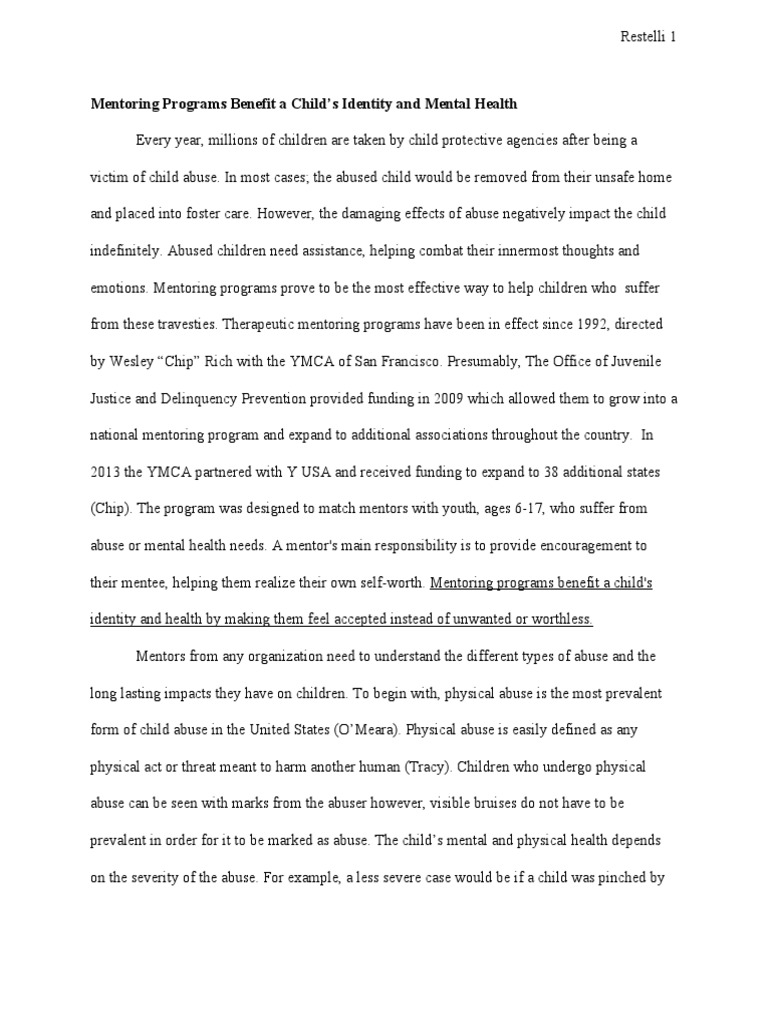 Mentoring Programs for Abused Children | PDF | Mentorship ...