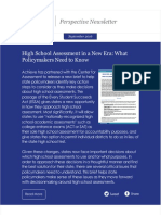 High School Assessment in A New Era: What Policymakers Need To Know