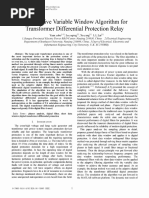 Adaptive Variable: Window Algorithm For Transformer Differential Protection Relay