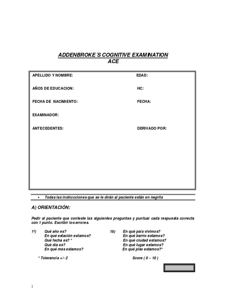 Ace | PDF | Psicología clínica | Neurociencia conductual
