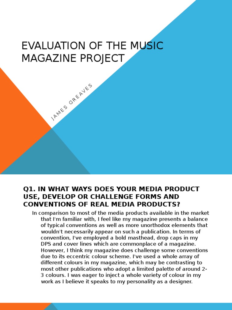 Music Magazine Project Evaluation | PDF | Magazines | Communication