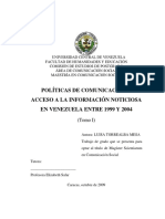 Políticas de Comunicación y acceso a la información noticiosa en Venezuela entre 1999 y 2004