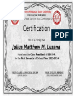 Certification For Awards