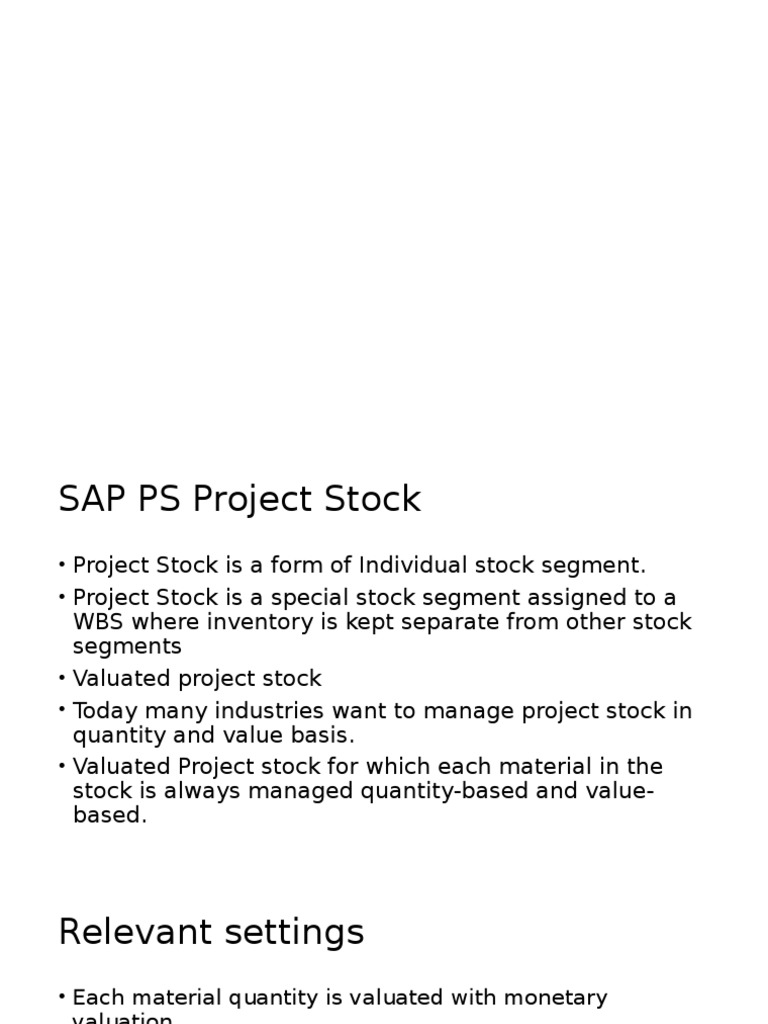 Valuated Project Stock | PDF | Stocks | Inventory