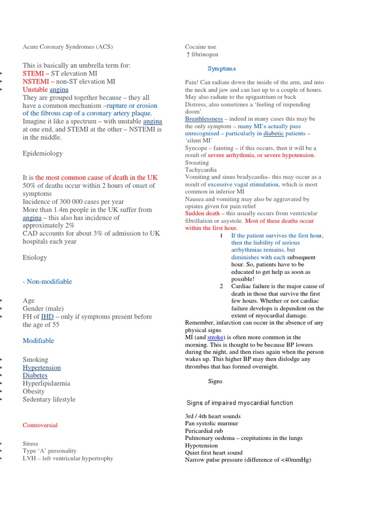 Understanding Acute Coronary Syndromes | PDF