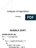 Analysis of Algorithms: Sorting