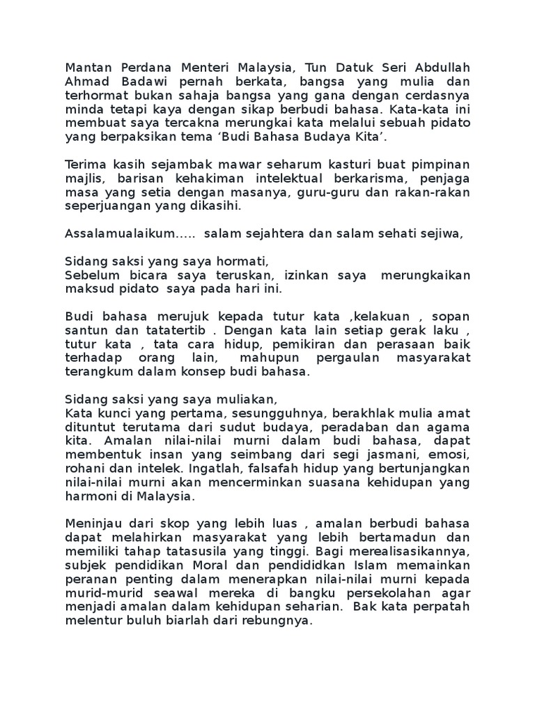 Teks Pidato Dah Edit Sikit Pdf