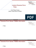 Imperfect Information Extensive Form: Poker: Game Theory Course: Jackson, Leyton-Brown & Shoham