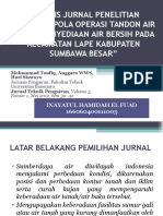 Analisis Jurnal Penelitian Simulasi Tandon